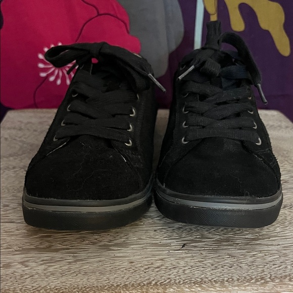 UGG Black Suede Lace-Up Shearling Sneakers - Picture 2 of 6